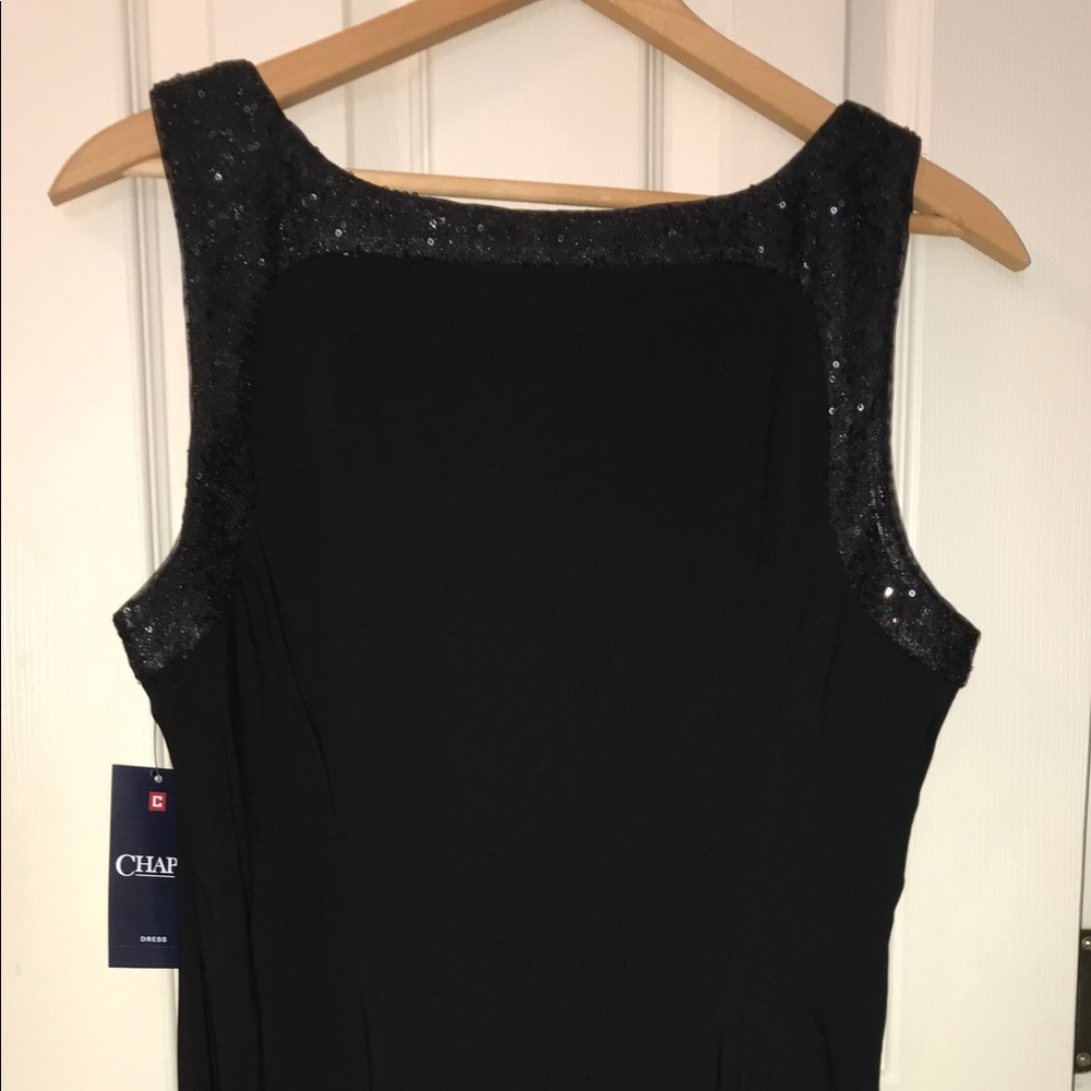 Chaps Jersey Sequin Black Dress Women’s Large - Picture 4 of 8